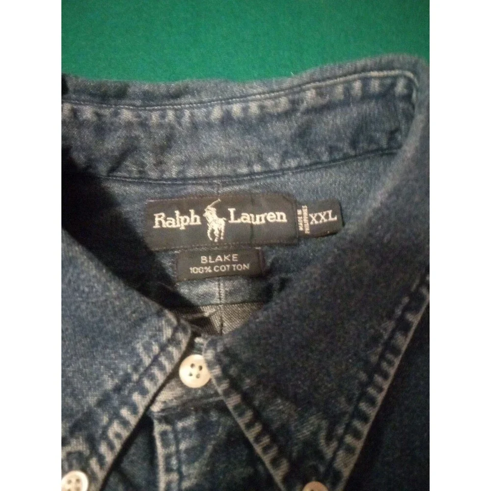 Polo Ralph Lauren Blue Denim Short Sleeve Classic Fit  Button Up Men'XXL